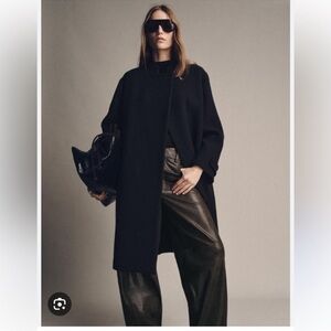 ZARA DARK NAVY WOOL BLEND COAT